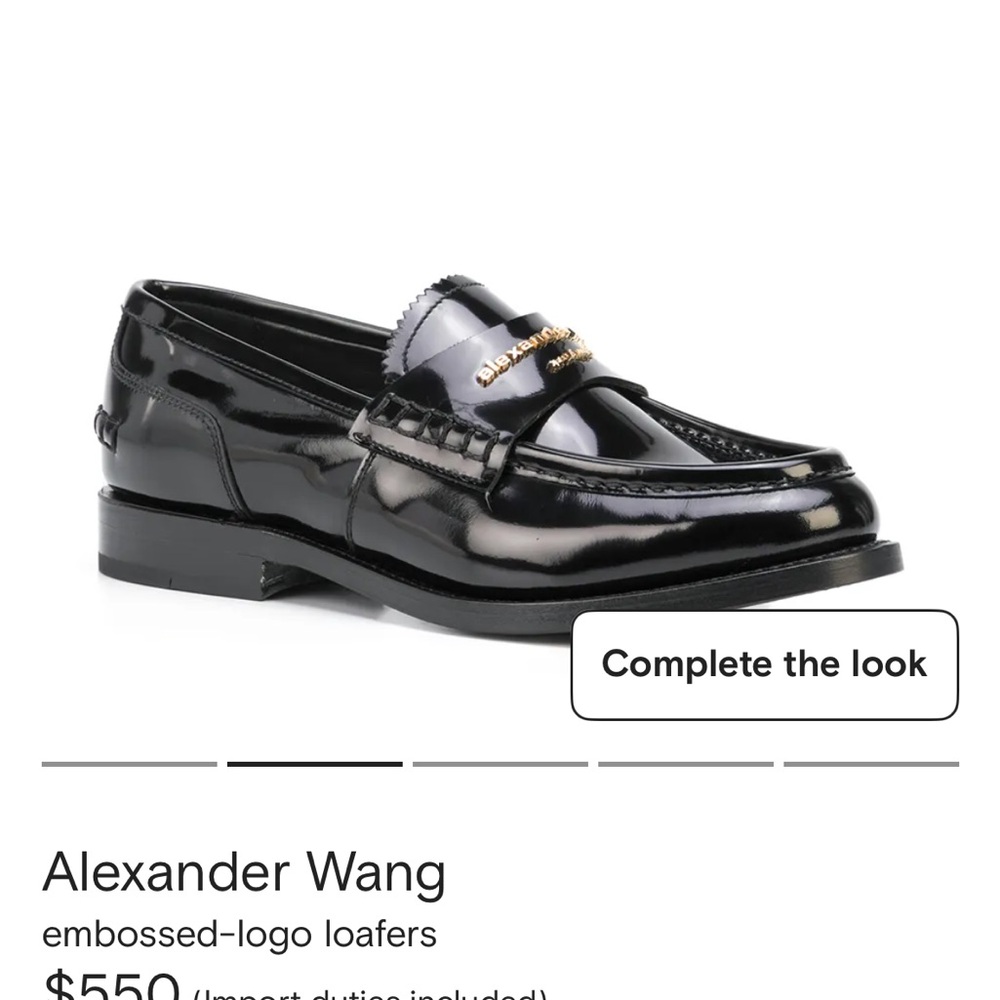 Alexander Wang Black Embossed-Logo Loafers like new.
